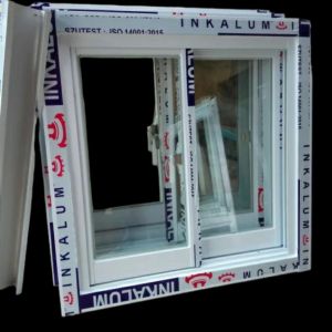 Kusen dan jendela almunium sliding kanan kiri ukuran T40 x L60 kaca 5mm + palet kayu. BAHAN INKALUM LEBIH TEBAL