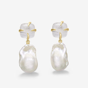 HEFANG Jewelry | Water Drop Pearl Dangle Earrings