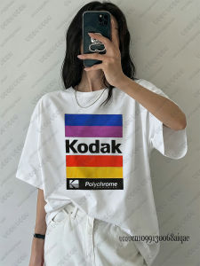 Kodak | Kodak Summer Classic Retro T-shirt For Women Men High Quality Cotton Short Sleeve Tees Daily Casual Street Tshirt Y2K Brand Tops