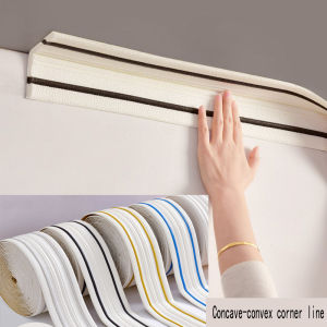 230cmX14cm Concave-convex corner Top Angle Line Foam Wall Edge Strip Stickers Waterproof Baseboard Corner Waist Line Sticker Foam Stickers Decorative Strips