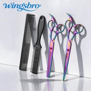 wingsbro 7.0 Inch Professional Hairdressing Scissors kit Haircut Scissors set Barber Scissors