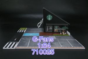 G-Fans Model 1:64 Starbucks Building Diorama Model With Lights (710025) PVC Material For Collections Display Kids Toys