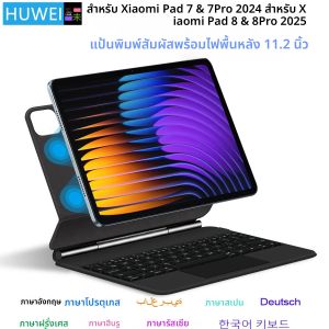 เคสพร้อมคีย์บอร์ด Magic Keyboard สำหรับ Xiaomi Pad 7 2024 Mi Pad 7 Pro 11.2 นิ้ว แท็บเล็ต สมาร์ทเคสสำหรับ Xiaomi Pad 8 พร้อมคีย์บอร์ดภาษาสเปนและภาษาเยอรมัน