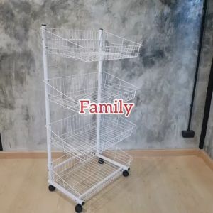 ชั้นวางตะกร้า 4 ชั้น ชั้นตะกร้า ชั้นวางสินค้า ชั้นมินิมาร์ท ชั้นขายของชำ ชั้นวางขนม ชั้นซูปเปอร์ ชั้นหนังสือ