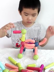 44/66/88PCS Magnetic 3D DIY Stick Ball Building Blocks Montessori Educational Magnetic Toys For Kids