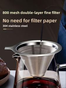 Hand-Poured Coffee Filter Kit Ultra-Fine Filter Cup Paperless Design Durable Coffee Dripper for Coffee Brewing