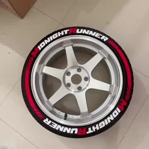 MIDNIGHT RUNNER Miếng Dán Trang Trí Lốp Xe Ô Tô PVC Chống Thấm Nước Không Có Keo Dán Miếng Dán Cho Bốn Lốp Xe