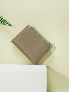 Elegant Pure Color Compact Womens Wallet Short Style Integrated Coin Purse Card Holder Fashionable Folding Money Clip