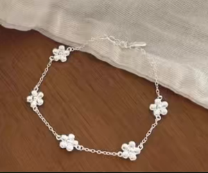 Viviann Original s925 Sterling Silver Flower Chain Bracelet Girls Five al Bracelet Accessories Simple Classic 925 Sterling Silver Bracelet Chains for Women Fashion Romantic Fine Jewelry Gifts