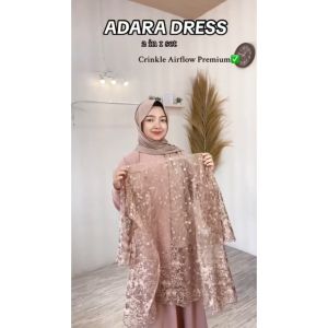 Desain Elegan untuk Pesta: Gamis 2in1 Crinkle Airflow Premium & Outer Brukat