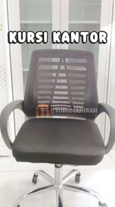 Kursi kantor hidrolik l kursi putar kaki besi jaring hitam kursi kerja