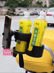 Universal Stroller Cup Holder w Handphone Holder 3-in-1 Stroller Accessories Bike Treadmill Wheelchair Water Bottle Hold