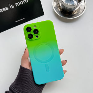 Ốp Điện Thoại Sạc Không Dây Từ Tính Cầu Vồng Gradient Cho Magsafe iPhone Liquid Silicone Chống Sốc Chống Trầy Xước Vỏ Nhẹ