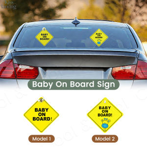 Baby On Board Sticker For Cars Baby On Board Warning Signs With Suction Cups Durable And Strong Without Residue