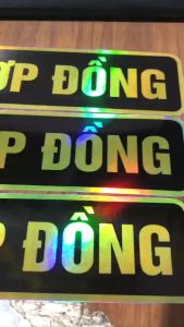 (Decal 3 lớp) tem chữ Xe Hợp ĐỒng bảy màu phản quang in thường ( giá bán/1 tem)