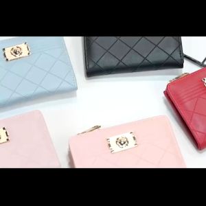 กระเป๋าสะตางค์ใบสั้น 2 ผับ จัดระเบียบบัตร ใส่เงิน ใส่เหรีญ สีสวย แข็งแรง โลโก้สีทอง ฮิตมาก(GC-307)