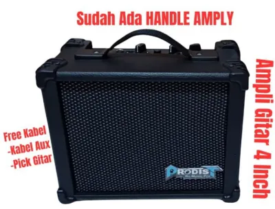 Ampli Gitar Listrik -Ampli Gitar Mini 4 Inch Sudah Distorsi+Aux+Headphone
