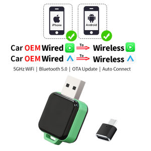 EKIY CarPlay Android Auto A2A Adapter Wired To Wireless For Audi Toyota Mazda Nissan Chevrolet Suzuki Subaru Kia Ford Opel Skoda
