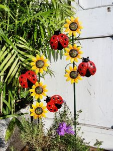 Đồ Trang Trí Ngoài Trời Bằng Sắt Nghệ Thuật Hướng Dương Hoa Cắm Vườn Sân Phong Cách Mỹ Trang Trí Không Gian Tạo Cảnh Vật Liệu Sơn