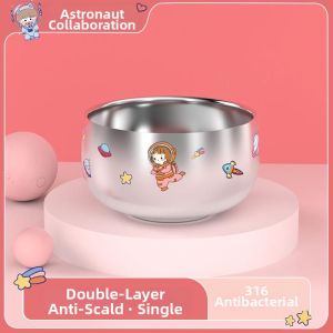Childrens Food Grade 316 Stainless Steel Soup Bowl with Lid