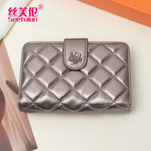 SIFULUN | Feminine Leather Wallet Short Style Foldable Large Capacity Zipper