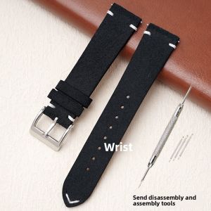 WANSHILI | Vintage Leather Watch Band with Quick Release