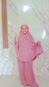 Cod Mukena Anak Perempuan Tanggung Terbaru Bahan Cringkle Airflow Lucu Usia 10-14 Tahun