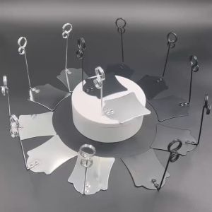 5PCS Price Name Tag Clip Stand Stainless Steel Cake Bread Price Label Holder