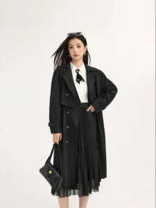 SEIFINI | Classic Double Breasted British Style Coat Windbreaker