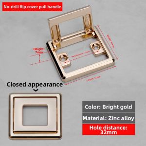 No Drilling Ultra-Thin Luxury Zinc Alloy Hidden Flip Cover Handle