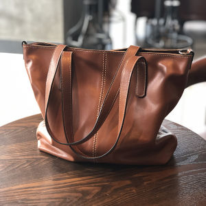 BeeGreen Women Genuine Leather Tote Bag Elegant Underarm Bag High Quality Commuter Bag Large Capacity Shoulder Bag Capable for A4 Paper