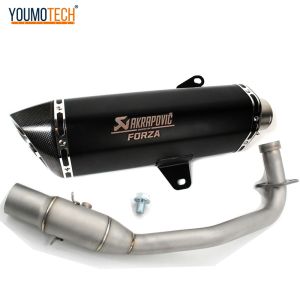 For Honda Forza 350 NSS350 ADV350 2021-2024 Motorcycle Full Exhaust System Escape Moto Modify Front Link Pipe With Muffler Carbon fiber Forza350 nss 350 adv 350