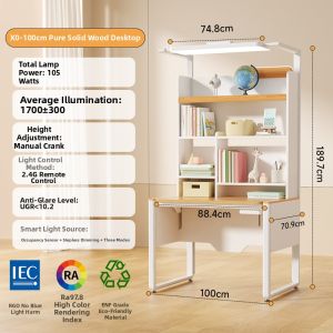 EYESPRO | Adjustable Desk with Storage Child Study Table Semi-solid Wood Set