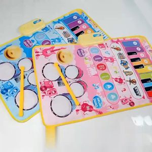 LD-M378 Mainan Edukasi Anak Playmat 2IN1 Music Mat Piano Drum / Mainan Anak Karpet Alat Musik