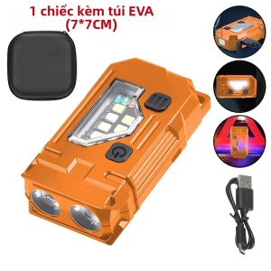 XIWANGFIRE | Đèn Pin Mini EDC Có Thể Sạc Lại Đèn Pin LED Siêu Sáng Kèm Bút & Kẹp Mũ Đèn Câu Cá Ngoài Trời Chống Nước Từ Tính