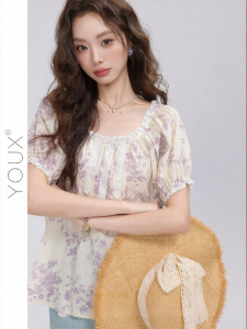 YOUXIANG | Áo Blouse Tay Voan Hoa