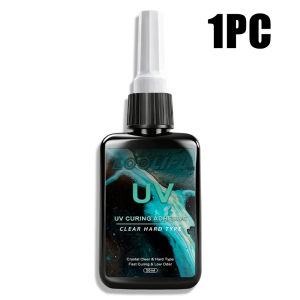 LOOLIFL | 50ml Uv Curing Adhesive Hard Type No Bubble Fast Cure Low Odor Non-Flammable for Jewelry Inlay DIY Craft Repair Acrylic Bonding