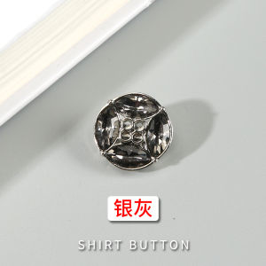 Shirt Cardigan Sweater Rhinestone Button Classic Style Button High-End Womens Clothes Button Jacket Diamond Accessories