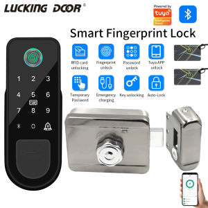 Fingerprint Home Lock for Support Tuya App Bluetooth Door Lock Keyless Entry Fingerprint Tuya App Key IC Card Gateway Unlock