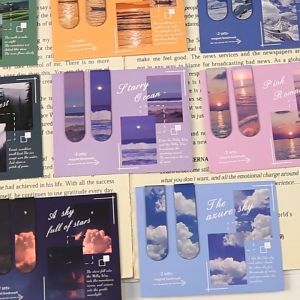 Whitespace 2pcs Scenery Magnet Bookmark Magnetic Booktab Label Clip Divider Buku Penanda Natural Sky Journal Study