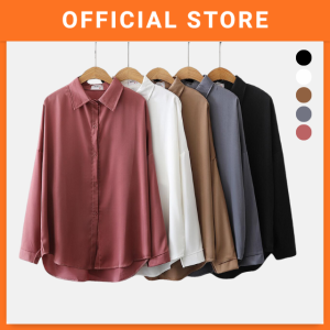 Women Office Blouse Long Sleeve Shirt Korean Casual FormalOffice Top Fit Baju Perempuan 女生衬衫上衣