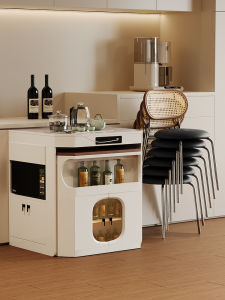 Multi-Functional French Style Retro Kitchen Island Dining Table Integrated Retractable Foldable Mid-Ancient Style Minimalist Modern Small Apartment For Home