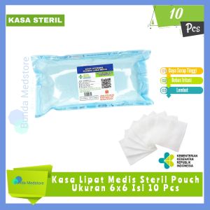 Kasa Lipat Medis Steril Pouch Kain Plester Perban Luka Toko Alkes Murah Ukuran 6CMx6CM Isi 10 Pcs Gratis Ongkir Bisa COD