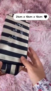 [AMK] Victoria Secrets Small Stylish Make Up Bag Stripe Travel Pouch 4 Colours Beg Pelbagai Guna Barangan Solek Wanita Cantik Comel