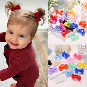 10/20/30/40pcs Cute Bow Elastic Non-slip Hair Ties | Suitable for All Occasions: Festive Photography Fun Soft Hair Accessories