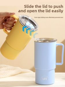 Large Capacity 304 Stainless Steel Mugs with Lid for Office Use Water Cups High Aesthetic Value Home Drinking Cups
