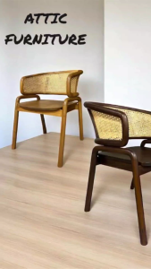 Rattan Dining Arm Chair / Teak Wood Dining Arm Chair