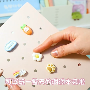 A5 Discbound Notebook DIY Cover 90 Sheets Lined Pages Removable Loose Leaf Notepad Cute Student