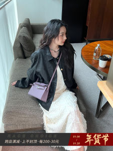 Racechoice Womens Crossbody Bag Stylish Purple Leather Shoulder Bag with Wide Strap Fashion Trendy Casual Kelly Bag