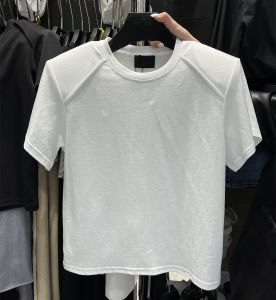 เสื้อยืดแขนสั้นทรงหลวมสไตล์เกาหลีสำหรับผู้หญิงในช่วงฤดูร้อน ทรงเข้ารูป แขนกุด ทรงเข้ารูป เสื้อผ้าทำงาน เสื้อผ้าทำงาน